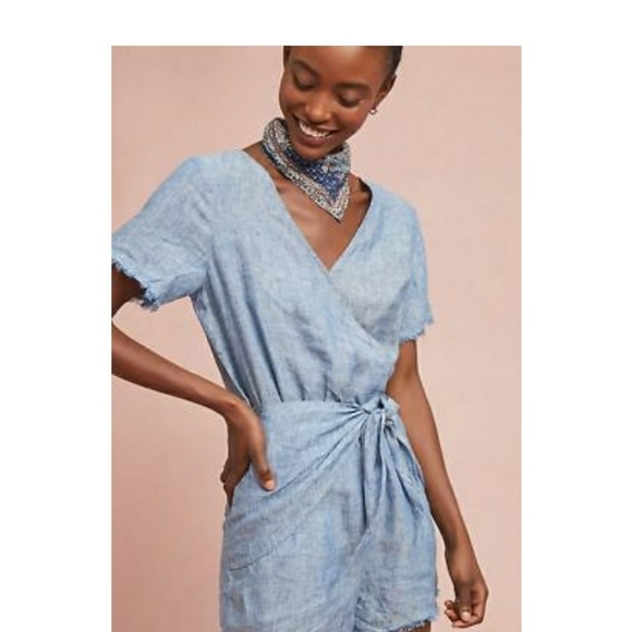 Sanctuary x Anthropology Blue Chambray Romper - Picture 8 of 14